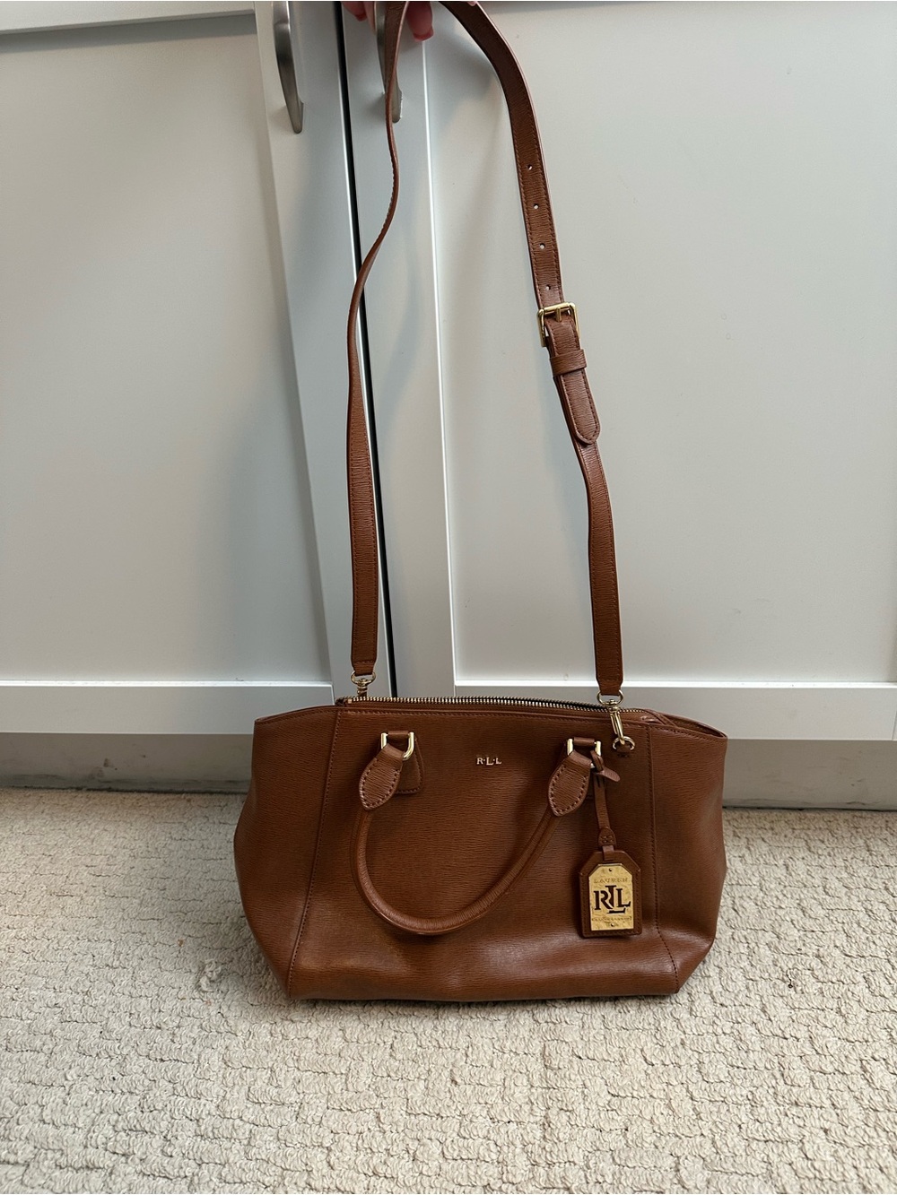 Ralph Lauren Tan Leather Satchel - Picture 2 of 9